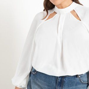 Eloquii Cut Out Neckline Blouse